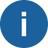 Blue circle with a white 'i' inside, commonly used as an information icon.