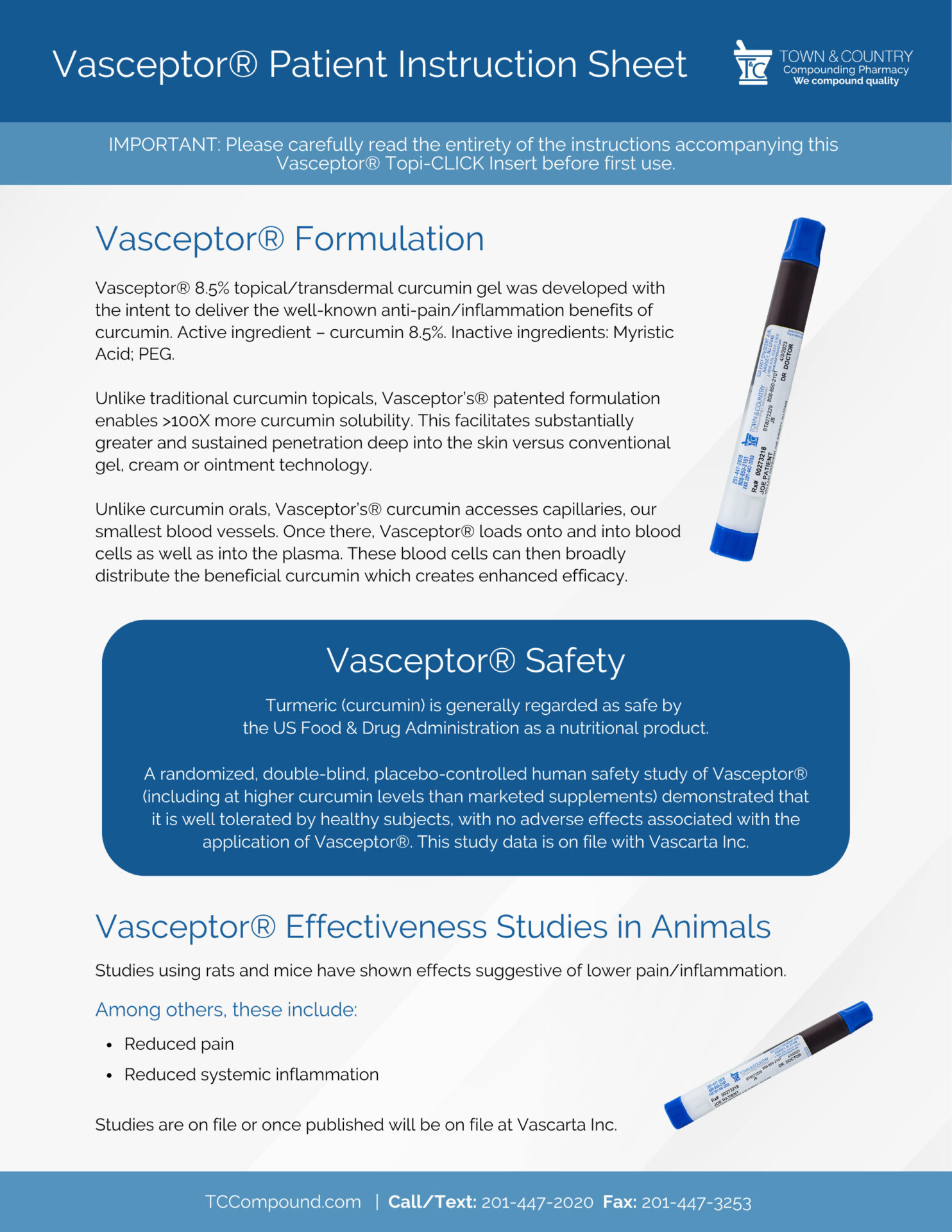 TCC Vasceptor Patient Instruction Sheet